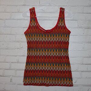 🔥 Bongo Multicolor Zigzag Knit Tank · Size XL Bold, bright, and summer‑ready